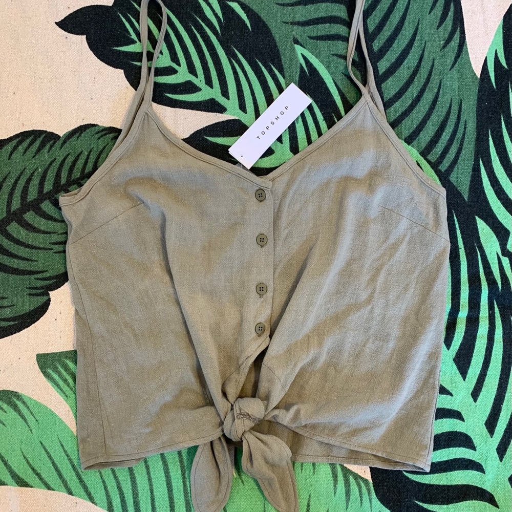 TOPSHOP tie + button shirt